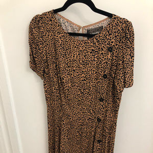 Reformation Leopard Print Mini Dress with Buttons